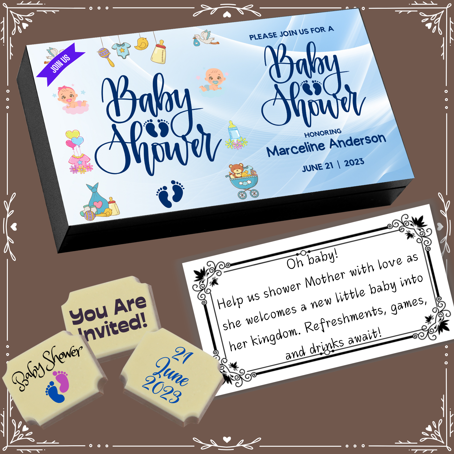 Baby Shower - Invitation Chocolates