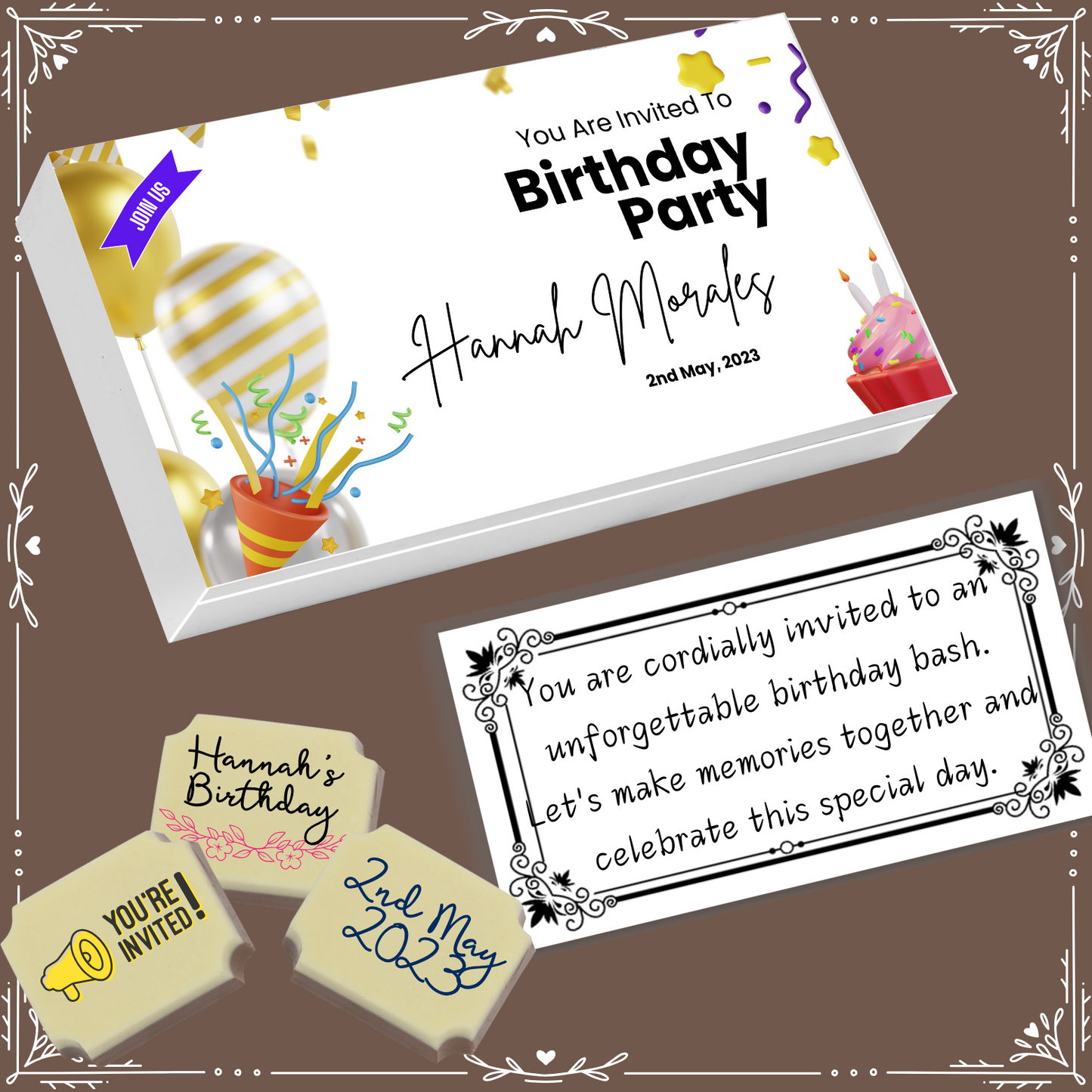 Birthday - Invitation Chocolates Design-10