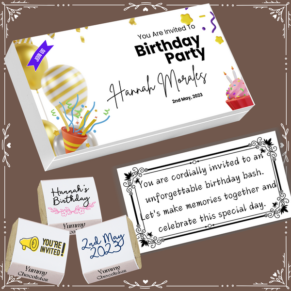 Birthday - Invitation Chocolates - Wrapper Design-10