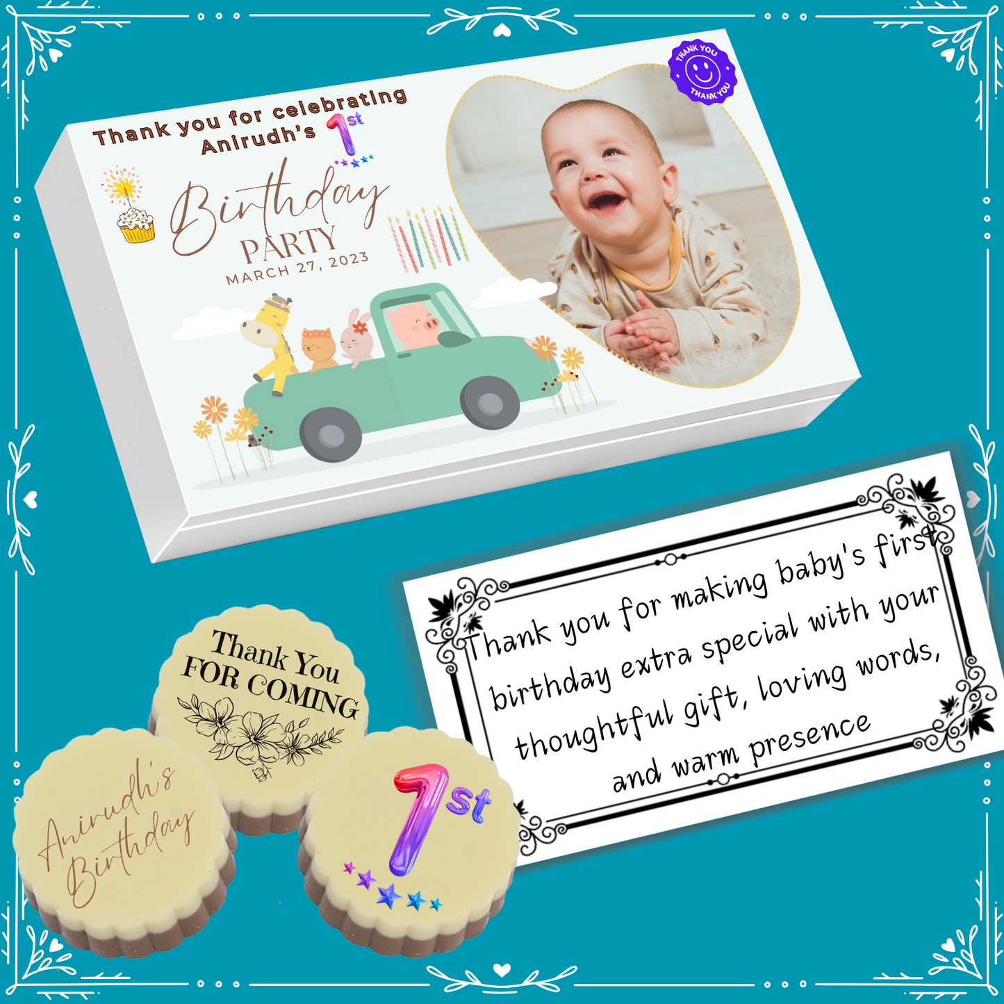 1st Birthday - Return Chocolate Gifts Design-10