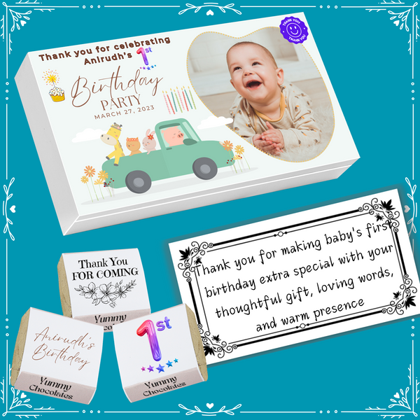 1st Birthday - Return Chocolates Gifts - Wrapper Design-10