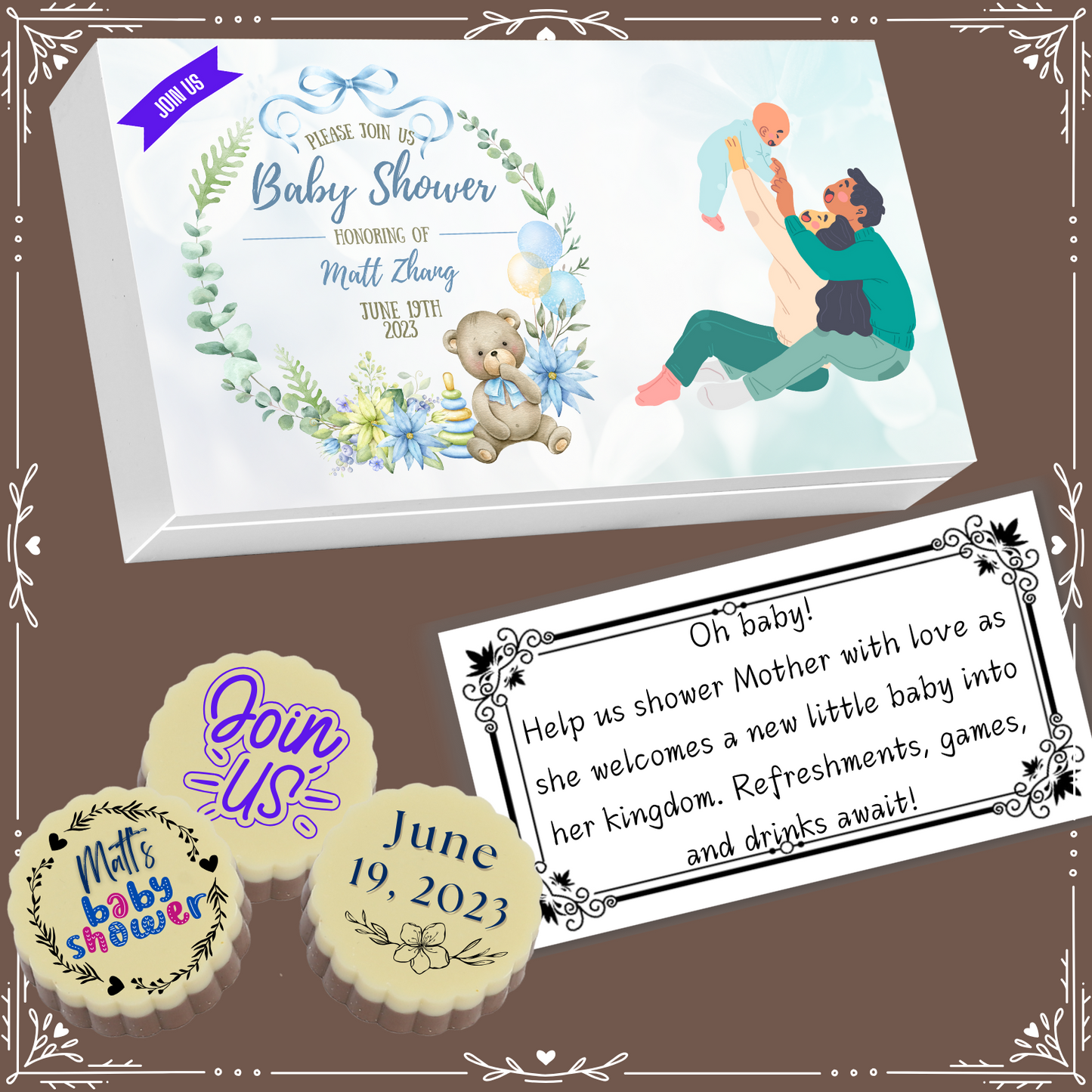 Baby Shower - Invitation Chocolates Design-5