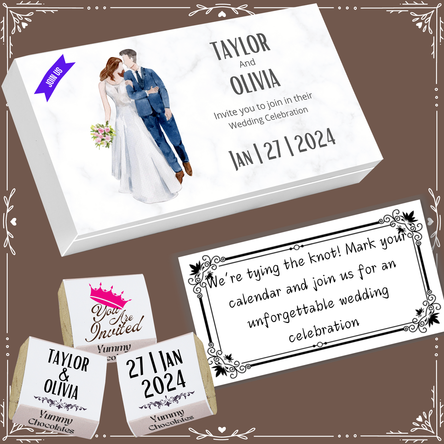 Marriage - Invitation Chocolates - Wrapper Design-11