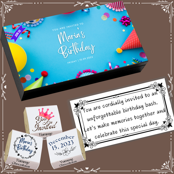 Birthday - Invitation Chocolates - Wrapper Design-11