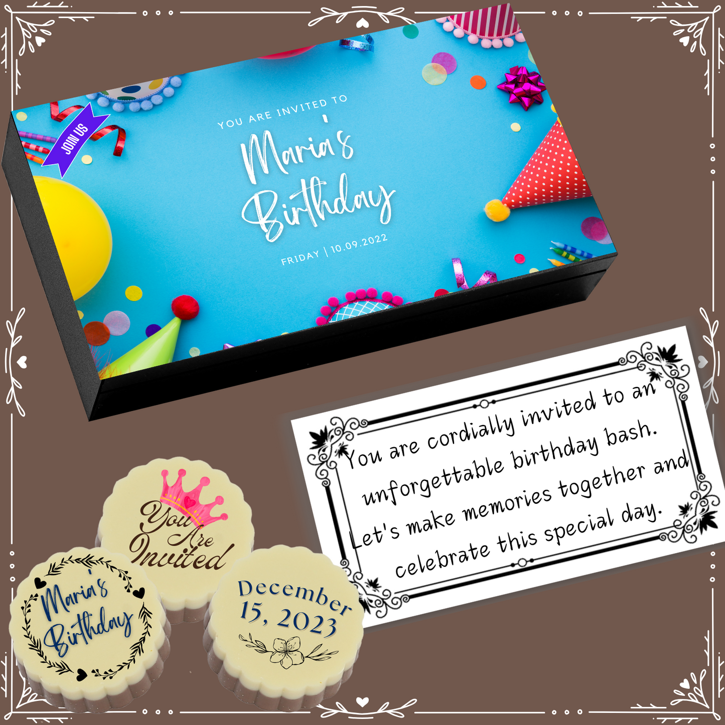 Birthday - Invitation Chocolates Design-11