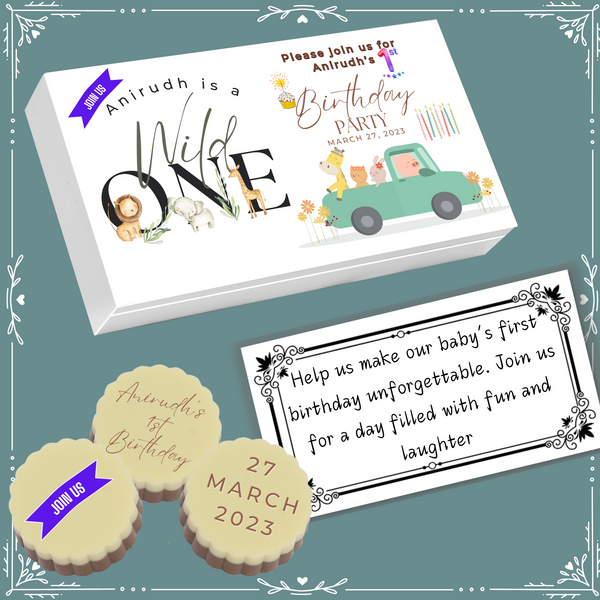 1st Birthday - Invitation Chocolates Design-12