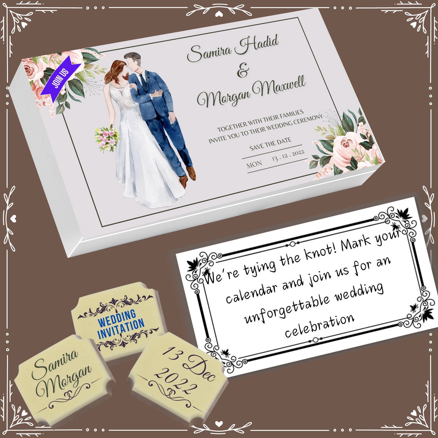 Marriage - Invitation Chocolates Design-12