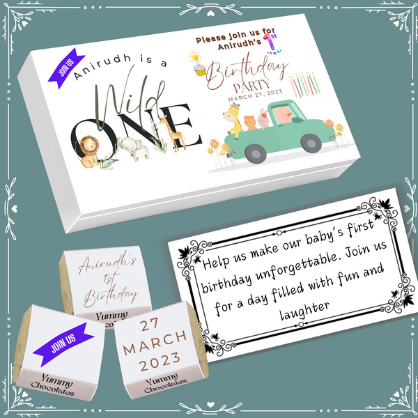 1st Birthday - Invitation Chocolates - Wrapper Design-12