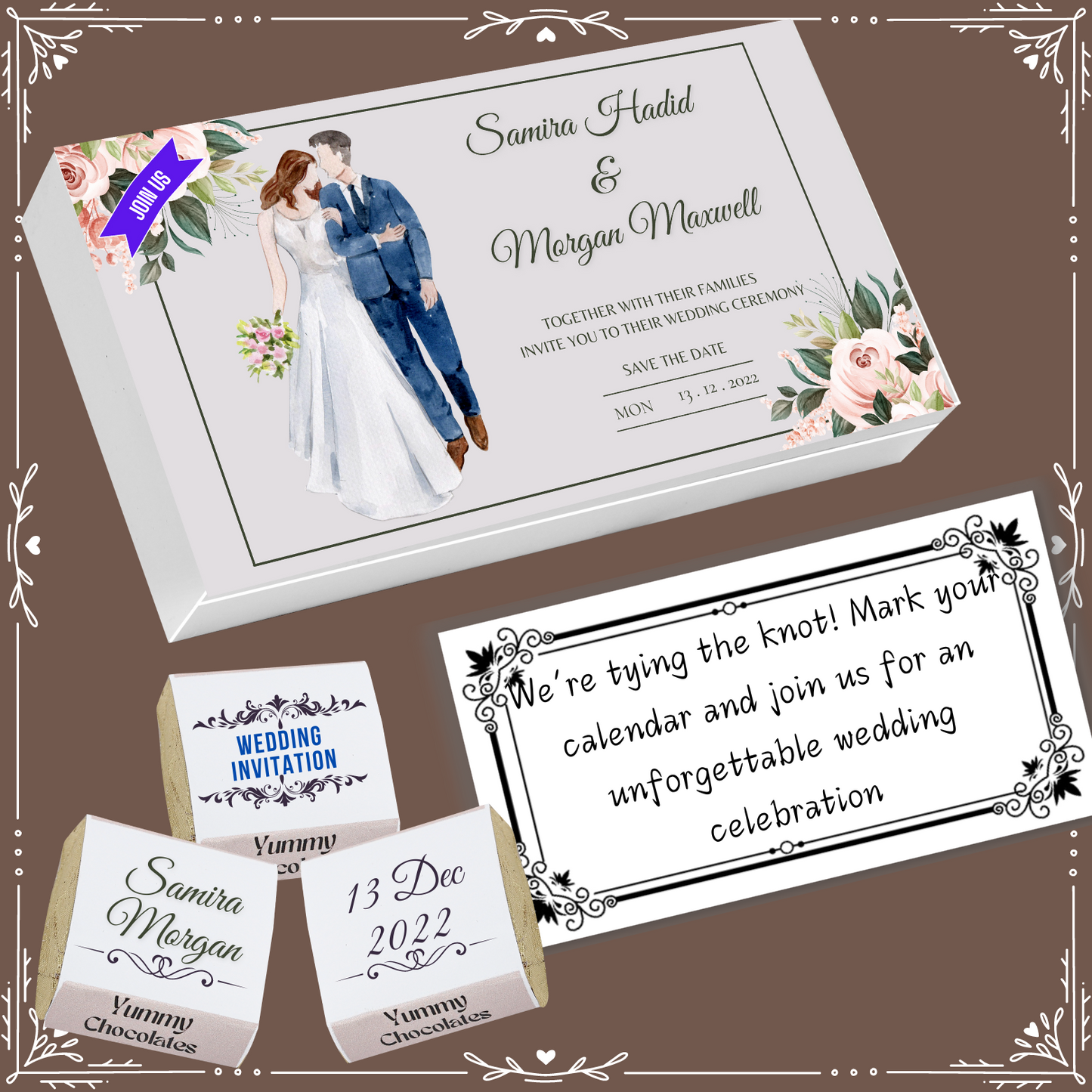 Marriage - Invitation Chocolates - Wrapper Design-12