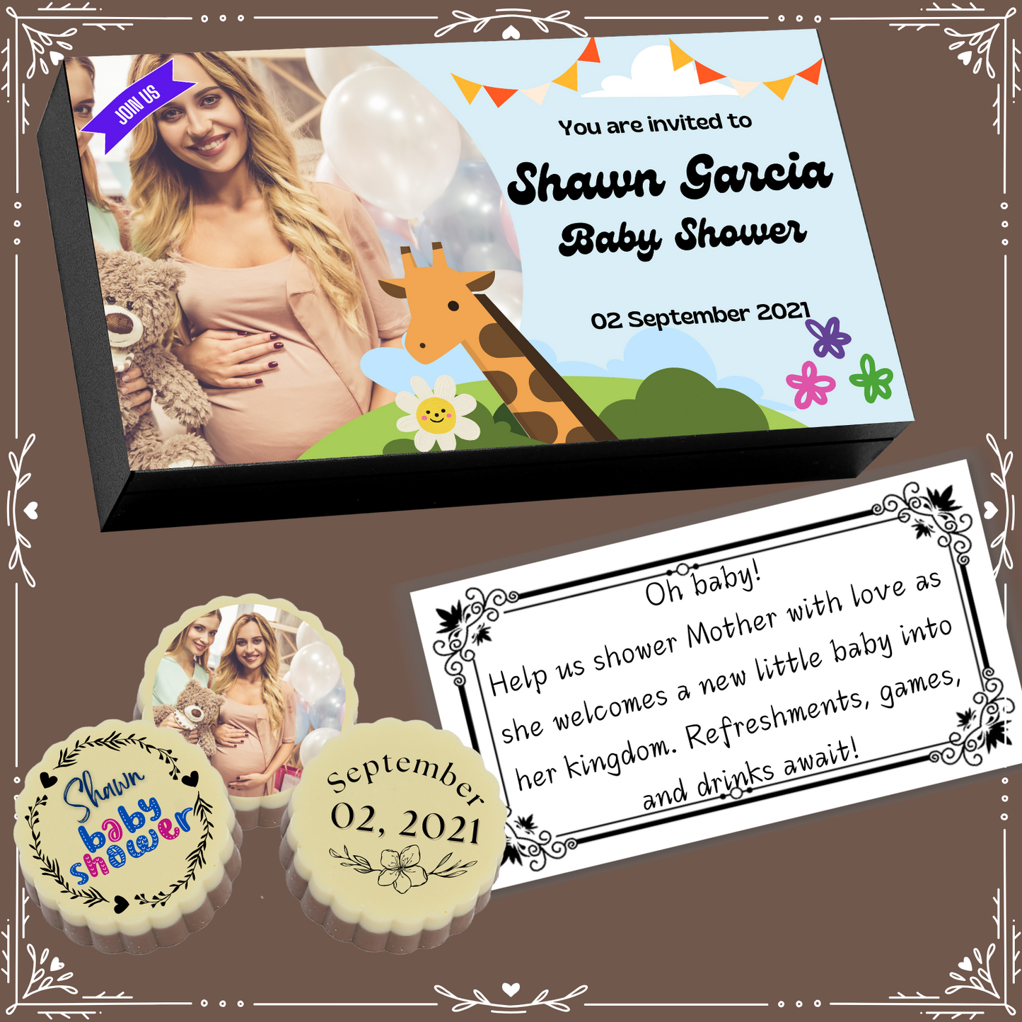 Baby Shower - Invitation Chocolates Design-2