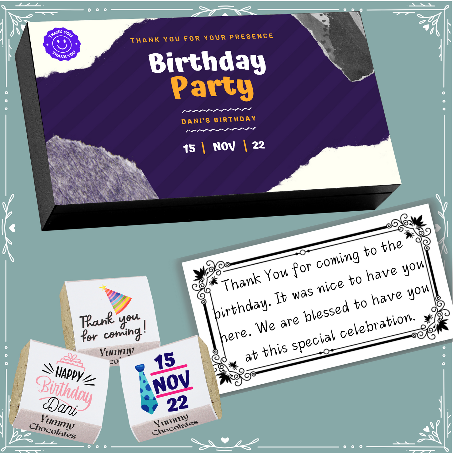 Birthday - Return Chocolates Gifts - Wrapper Design-13