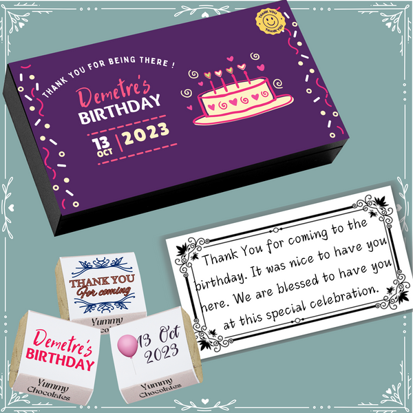 Birthday - Return Chocolates Gifts - Wrapper Design-14