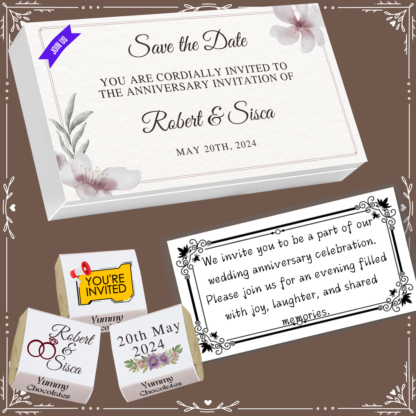 Anniversary - Invitation Chocolates - Wrapper Design-14