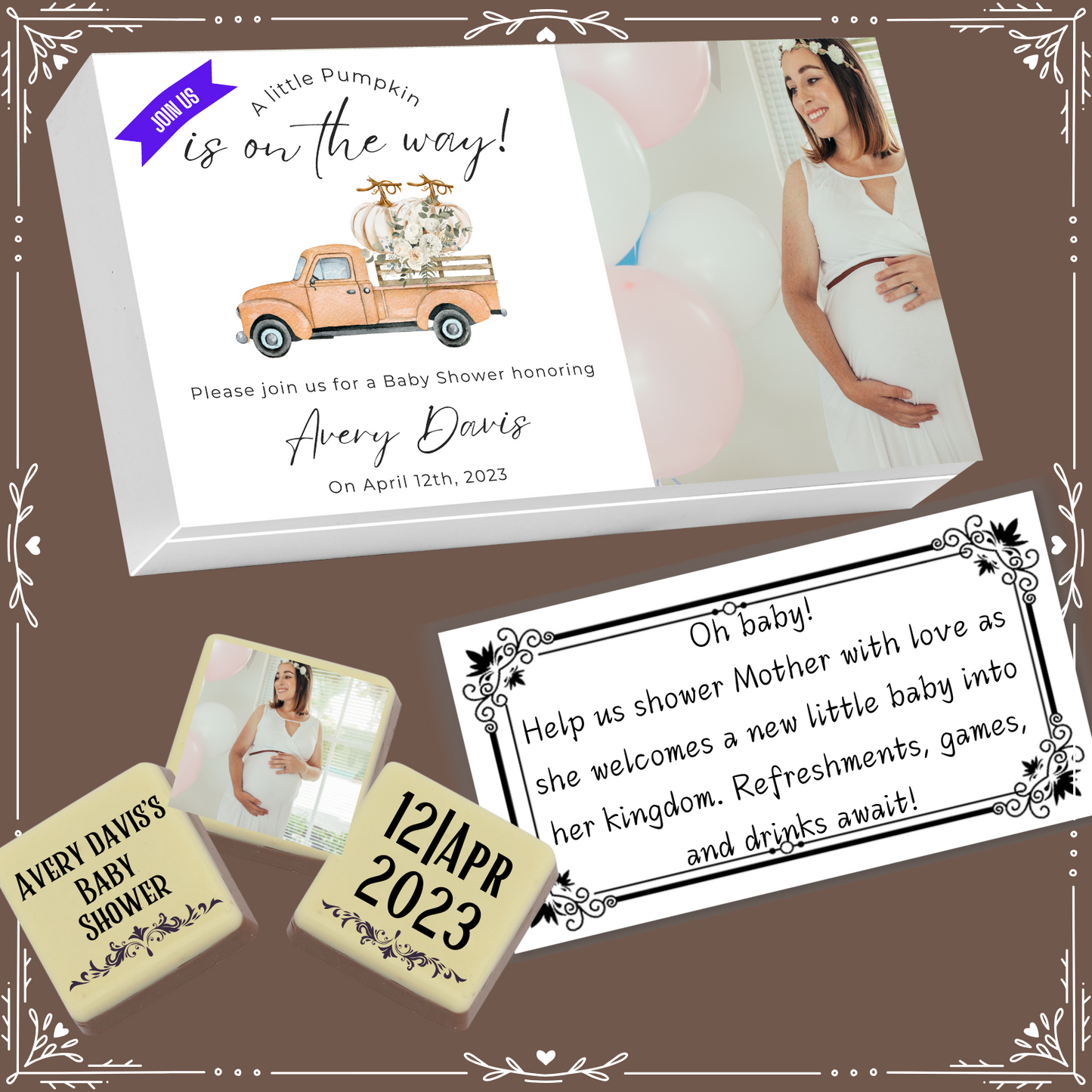 Baby Shower - Invitation Chocolates Design-1