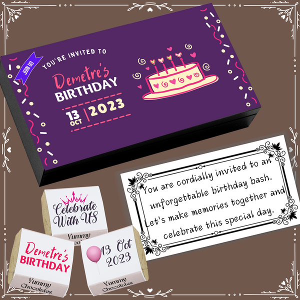 Birthday - Invitation Chocolates - Wrapper Design-14