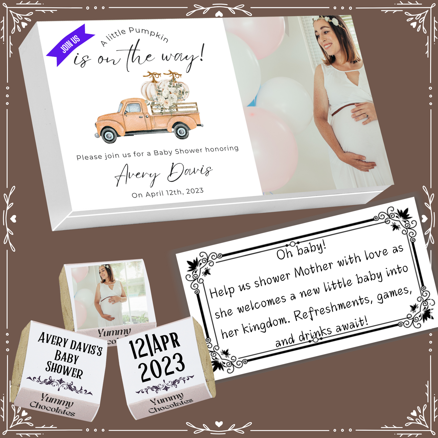 Baby Shower - Invitation Chocolates - Wrapper Design-14