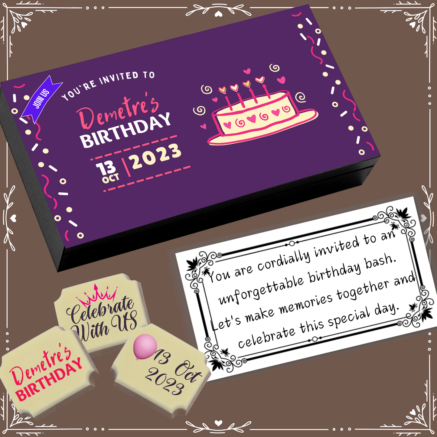 Birthday - Invitation Chocolates Design-14