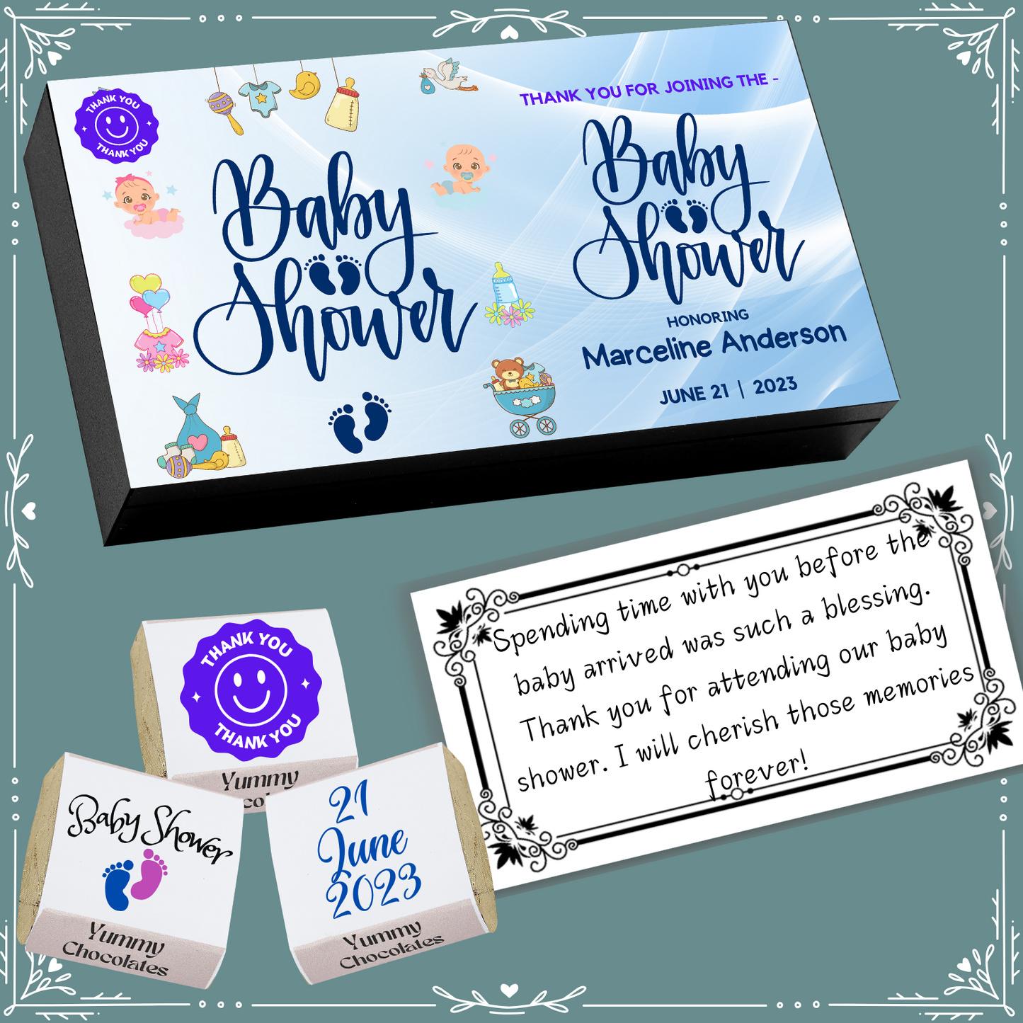 Baby Shower - Return Chocolates Gifts - Wrapper Design-1