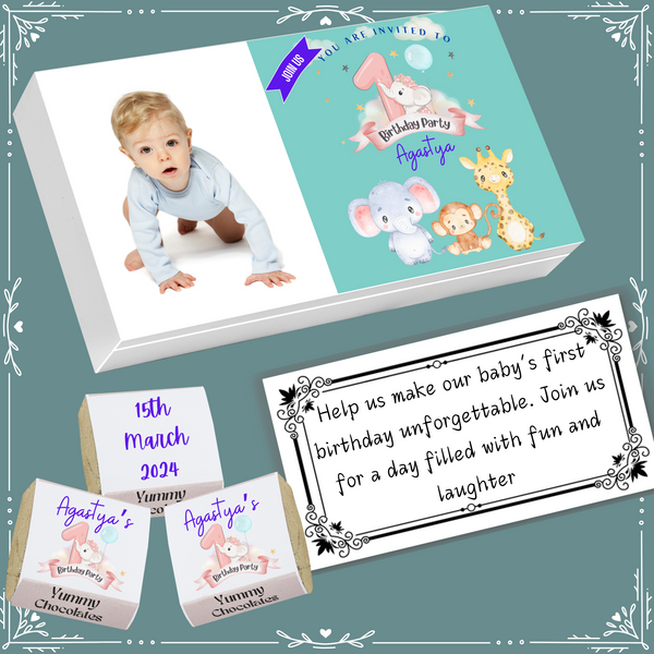 1st Birthday - Invitation Chocolates - Wrapper Design-1