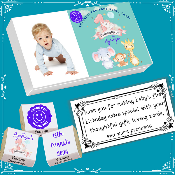 1st Birthday - Return Chocolates Gifts - Wrapper Design-1