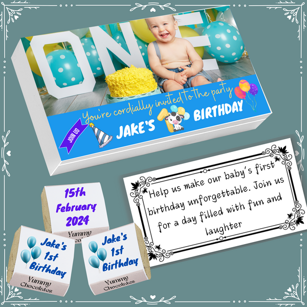 1st Birthday - Invitation Chocolates - Wrapper Design-2