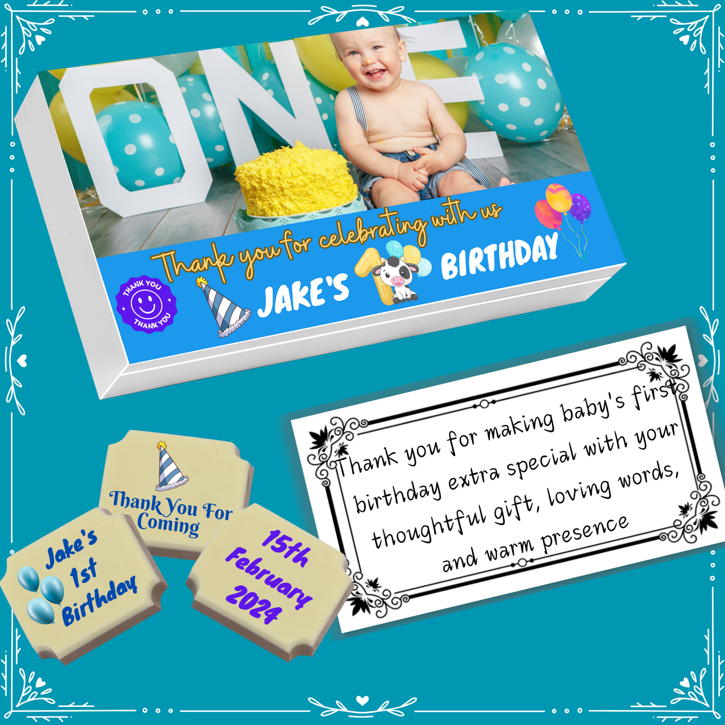 1st Birthday - Return Chocolate Gifts Design-2