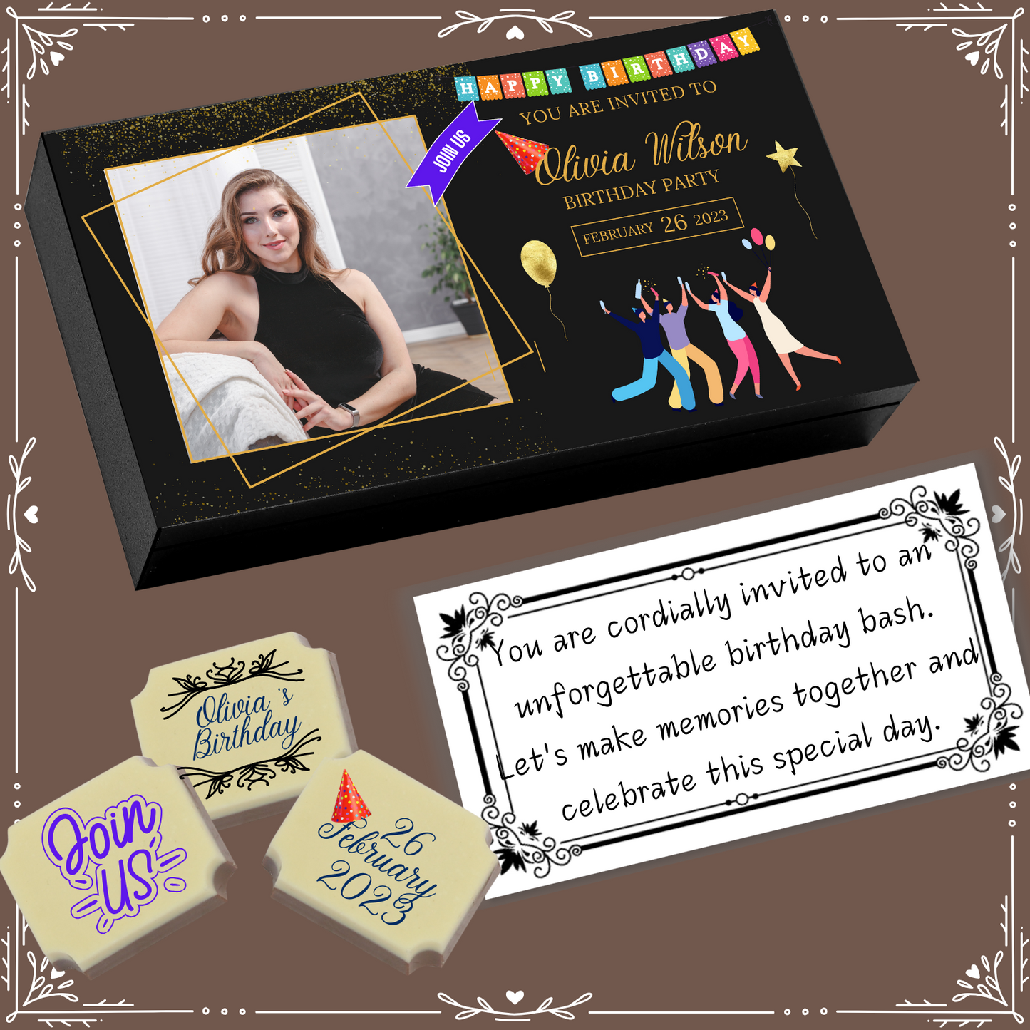 Birthday - Invitation Chocolates Design-3