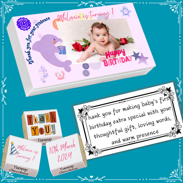 1st Birthday - Return Chocolates Gifts - Wrapper Design-3