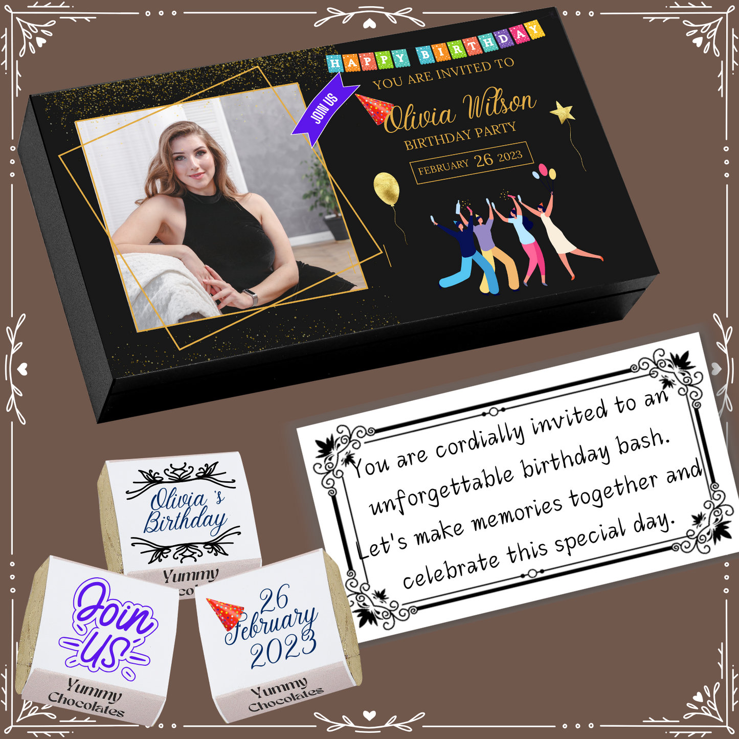 Birthday - Invitation Chocolates - Wrapper Design-3