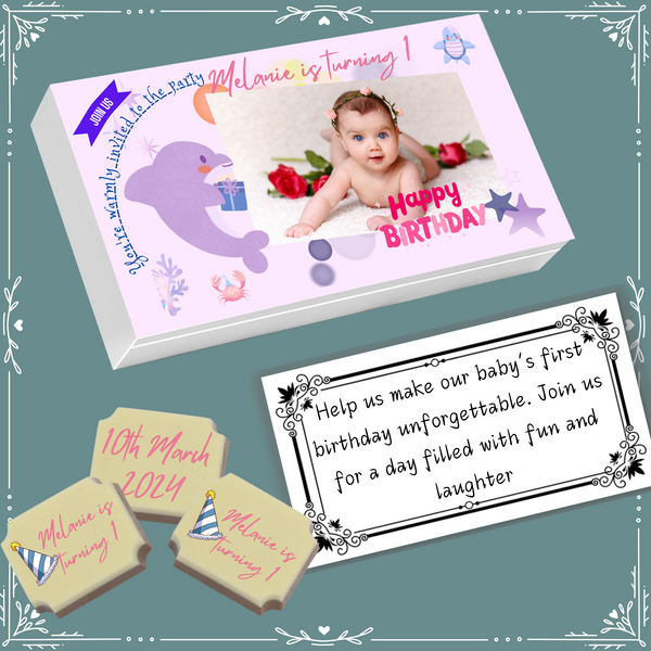 1st Birthday - Invitation Chocolates Design-3