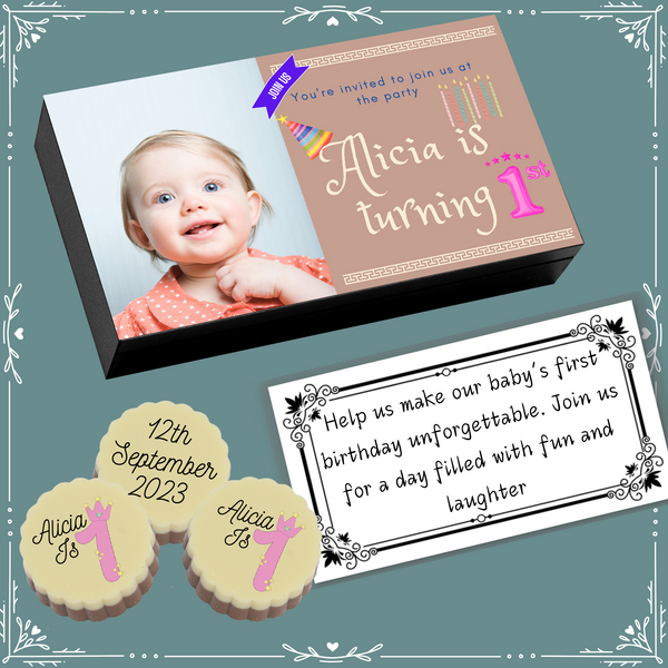 1st Birthday - Invitation Chocolates Design-4