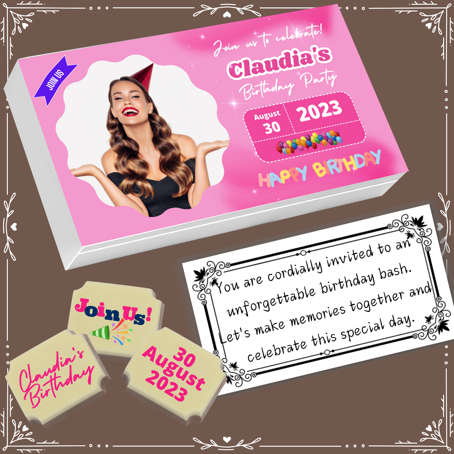 Birthday - Invitation Chocolates Design-4