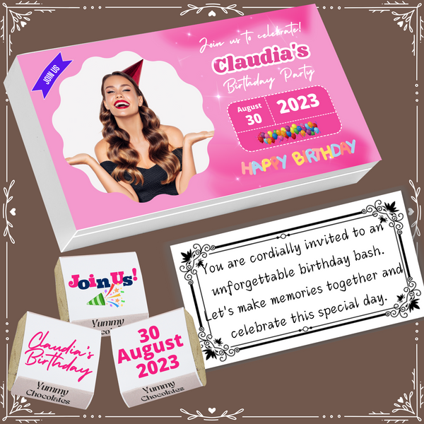 Birthday - Invitation Chocolates - Wrapper Design-4