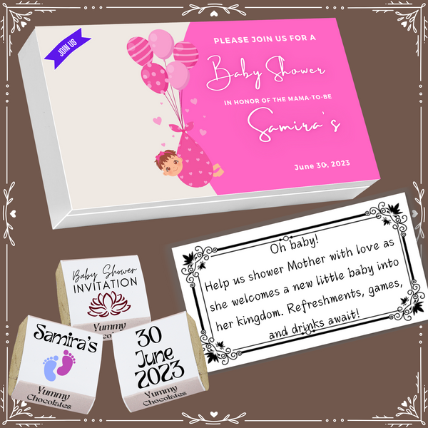 Baby Shower - Invitation Chocolates - Wrapper Design-6