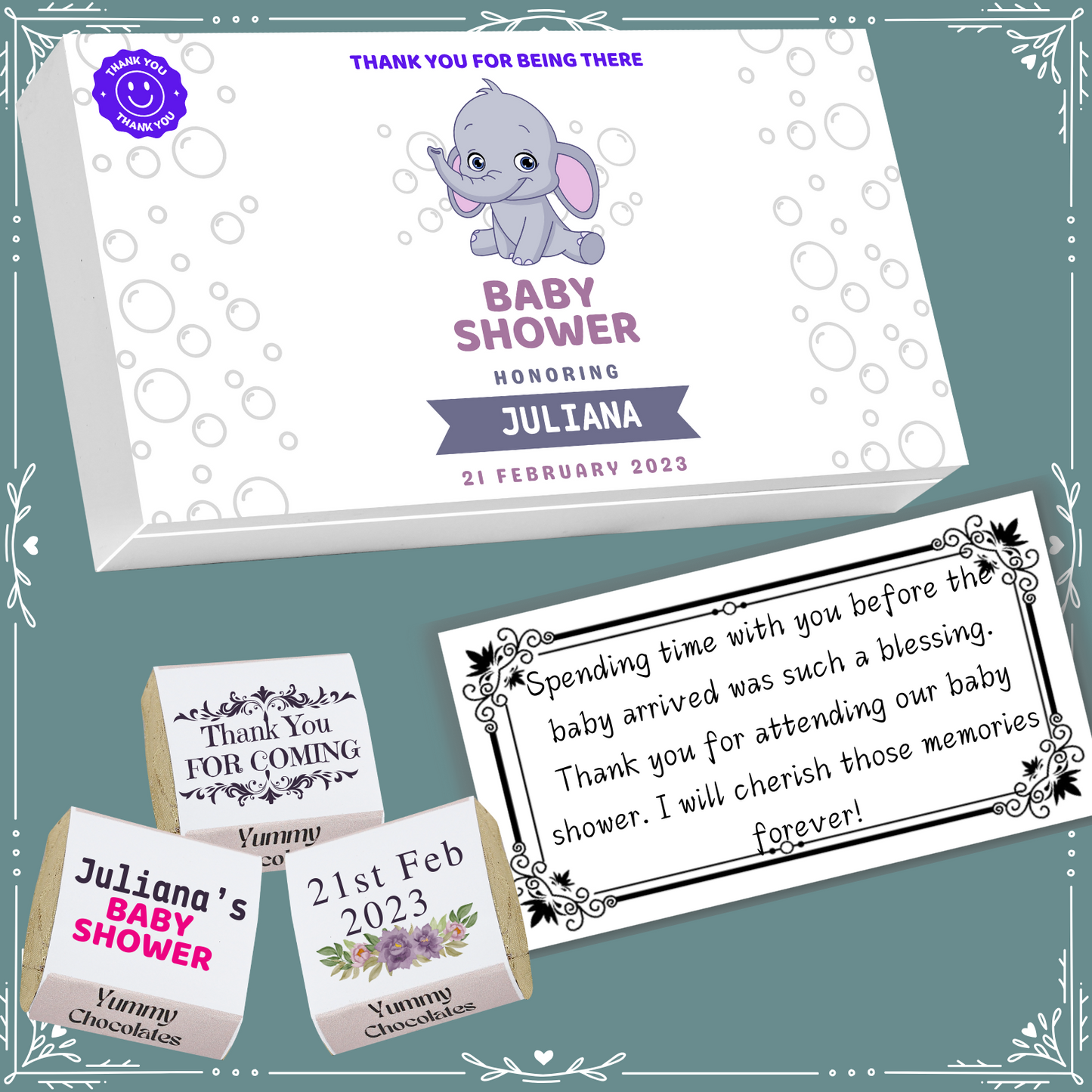 Baby Shower - Return Chocolates Gifts - Wrapper Design-7