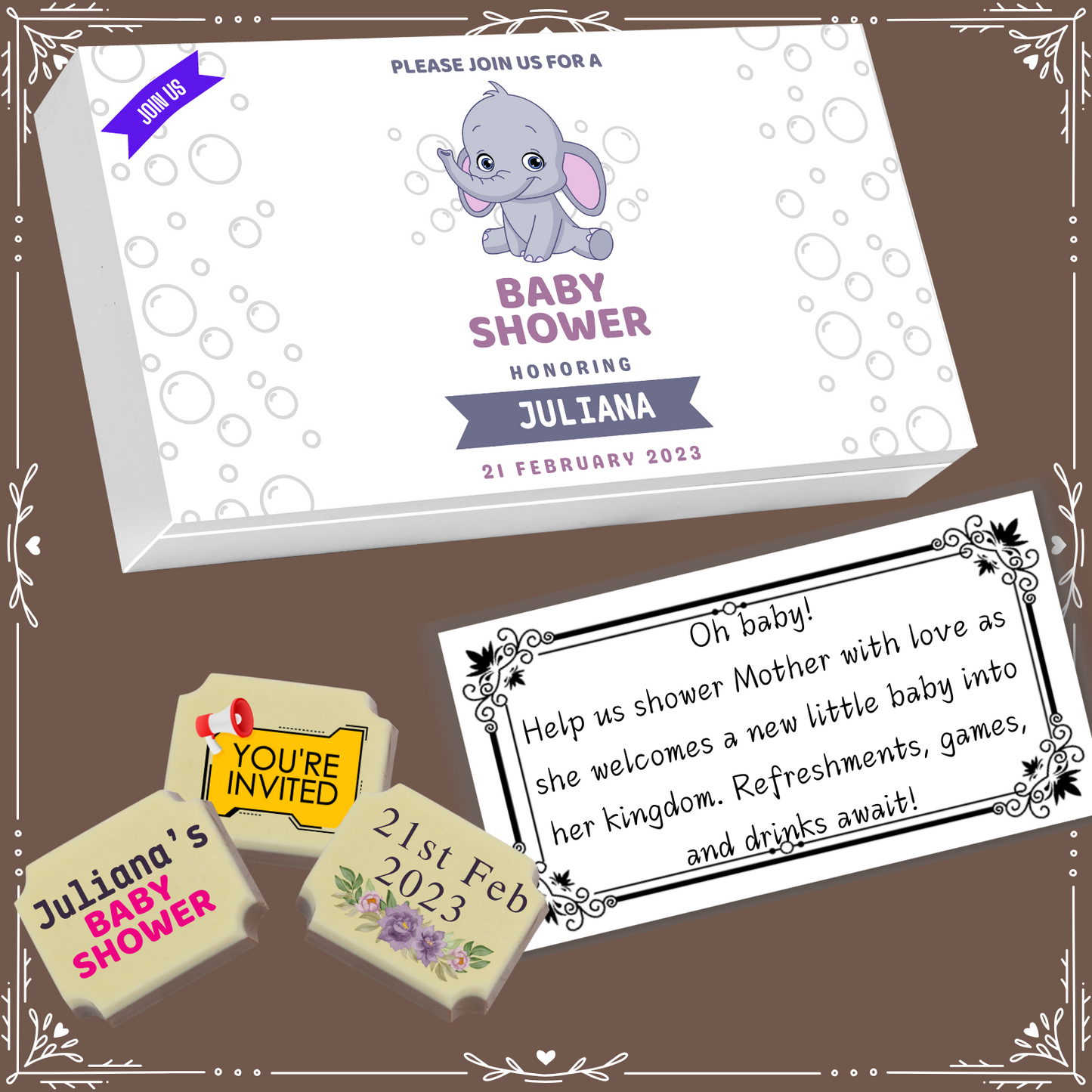 Baby Shower - Invitation Chocolates Design-8