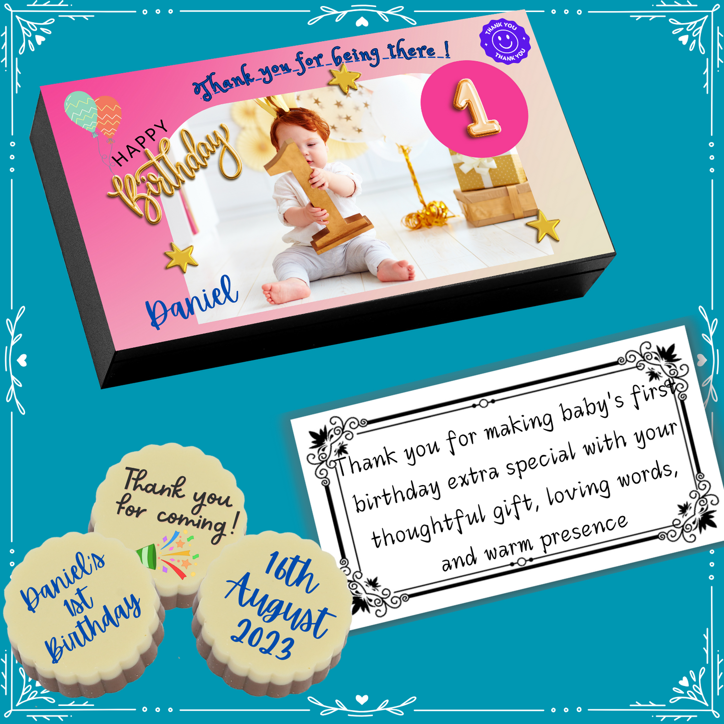 1st Birthday - Return Chocolate Gifts Design-7