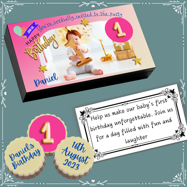 1st Birthday - Invitation Chocolates Design-7