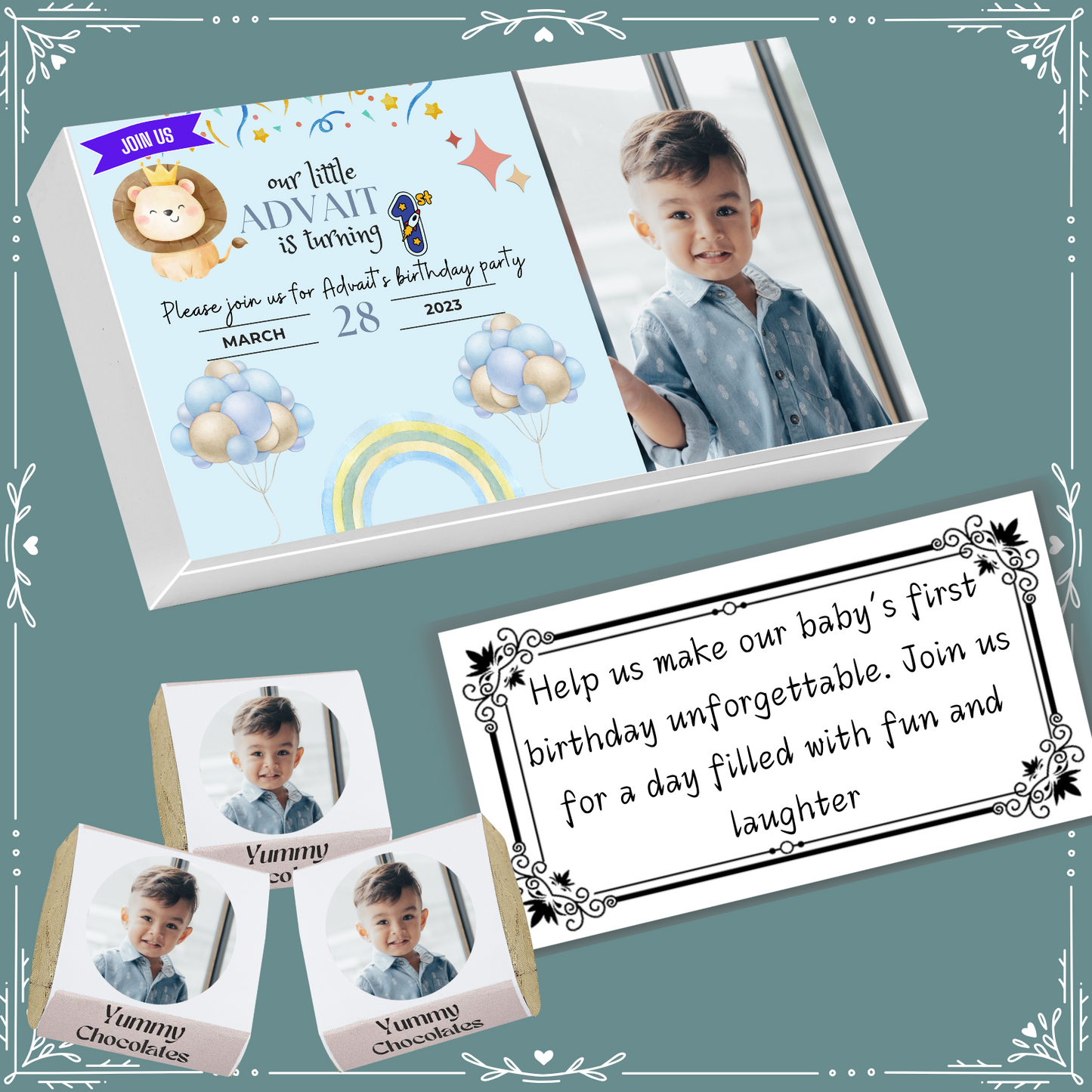 1st Birthday - Invitation Chocolates - Wrapper Design-8