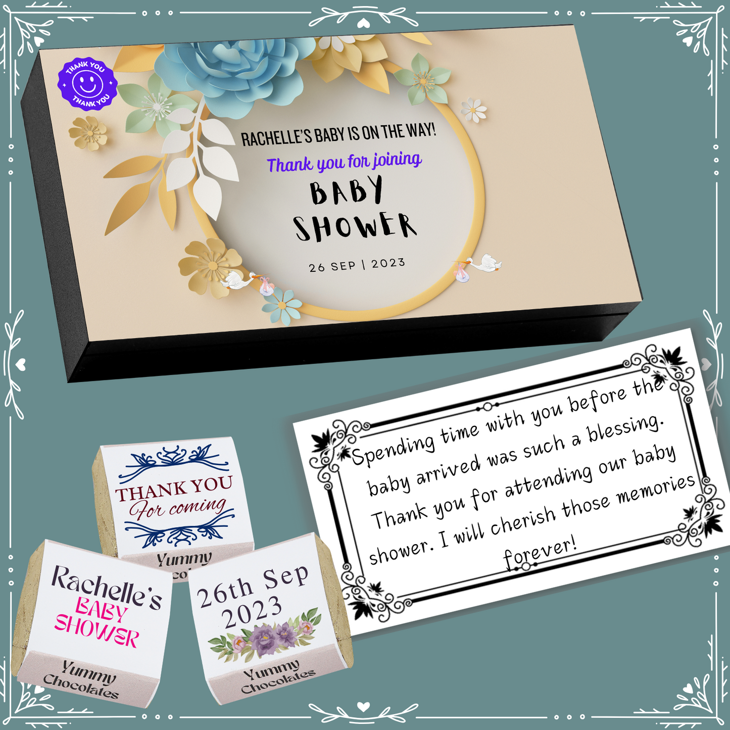 Baby Shower - Return Chocolates Gifts - Wrapper Design-9