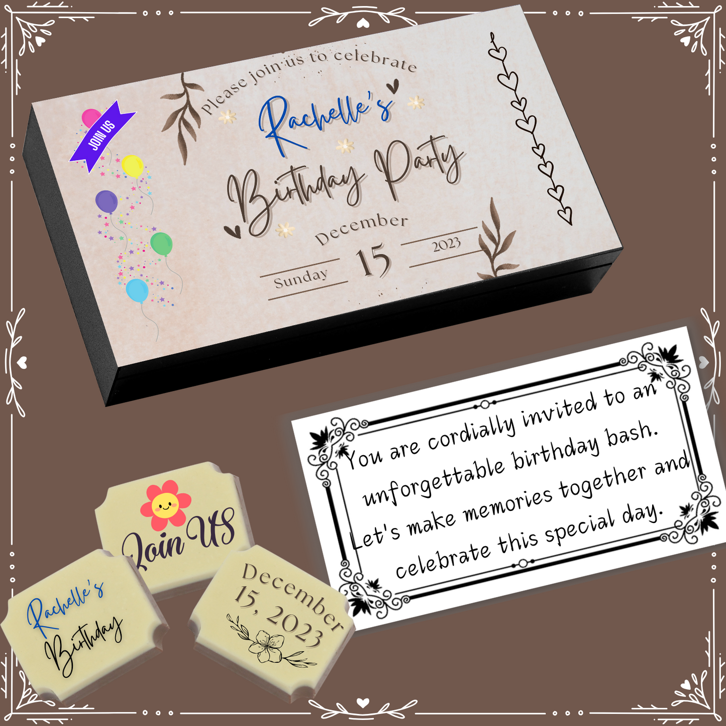 Birthday - Invitation Chocolates Design-9