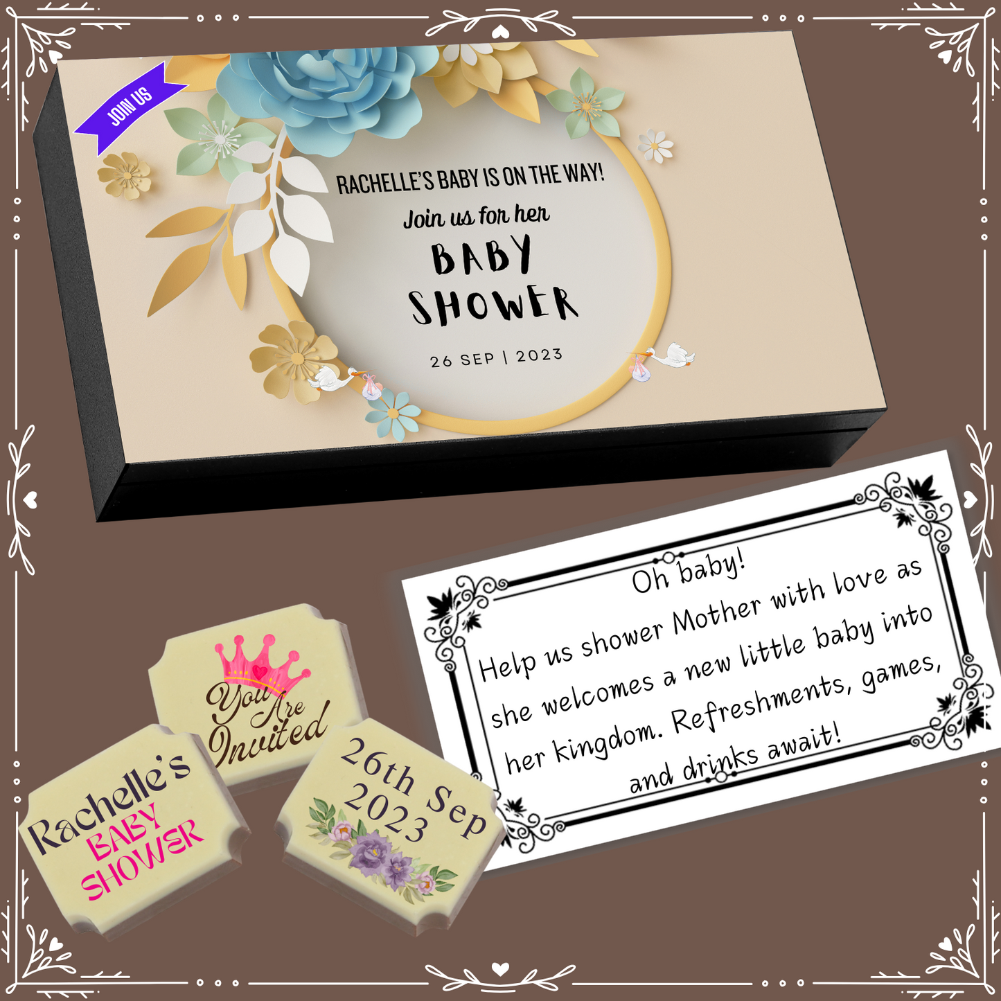 Baby Shower - Invitation Chocolates Design-6