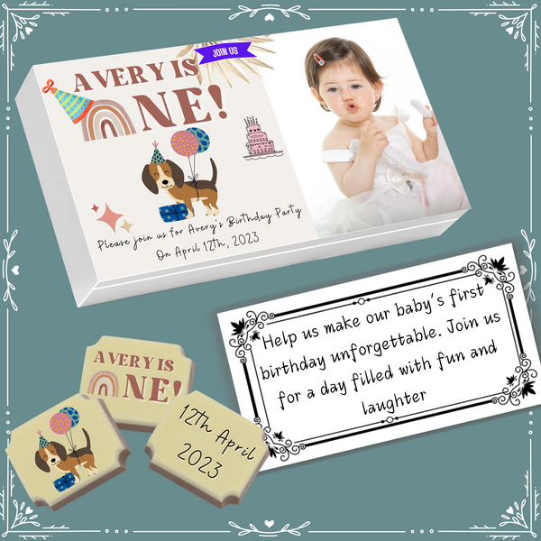 1st Birthday - Invitation Chocolates Design-9