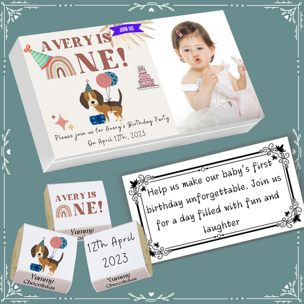 1st Birthday - Invitation Chocolates - Wrapper Design-9