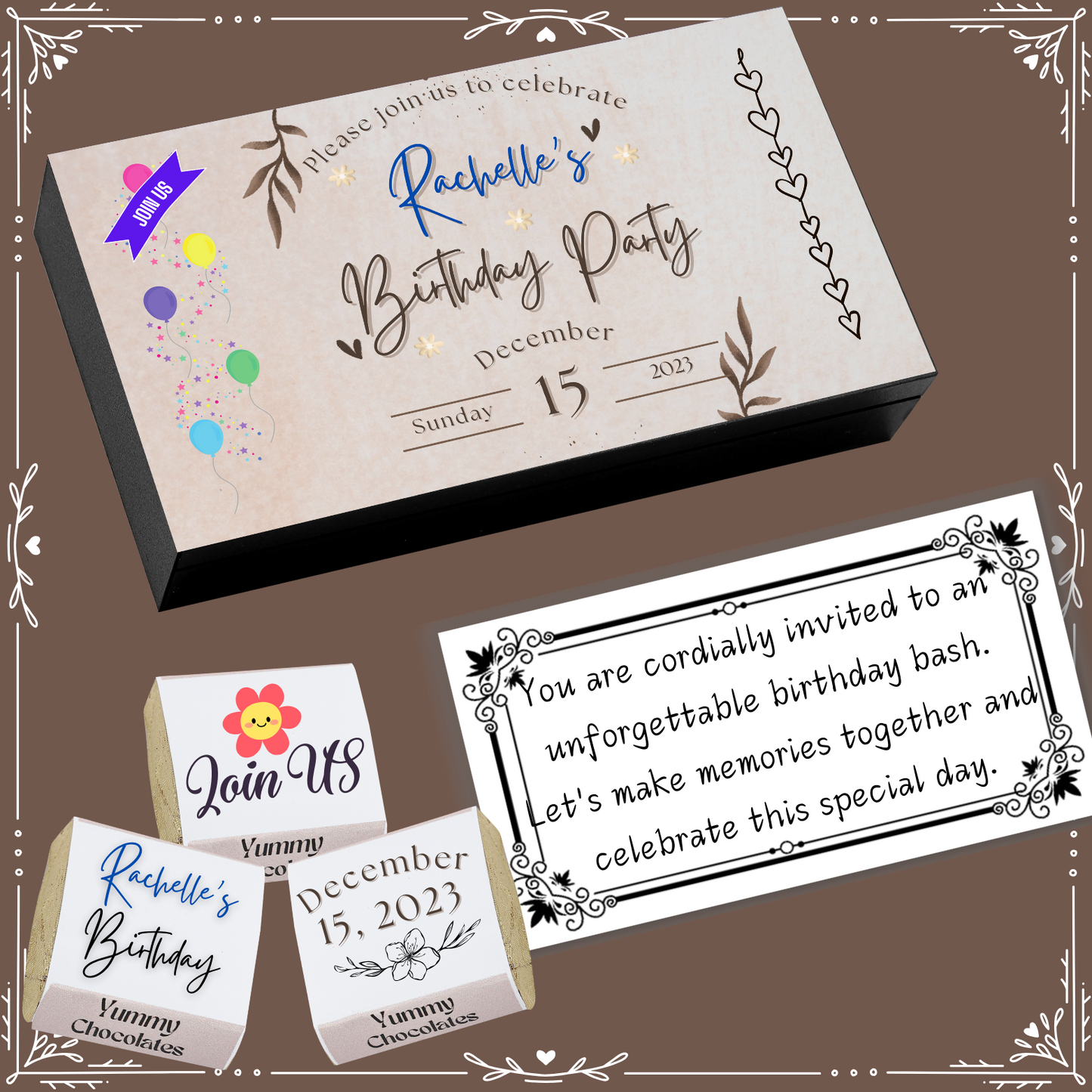 Birthday - Invitation Chocolates - Wrapper Design-9